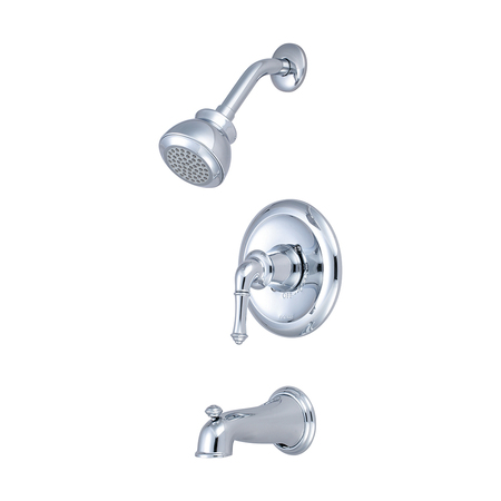 PIONEER FAUCETS Single Handle Tub and Shower Trim Set, Wallmount, Polished Chrome T-4DM100